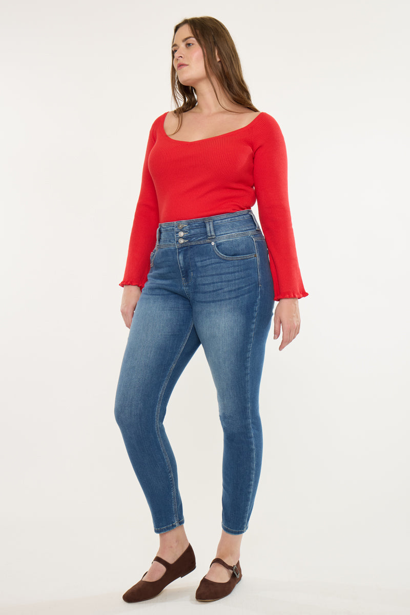 Women's Plus Size High Rise Super Skinny Jeans - Brianne