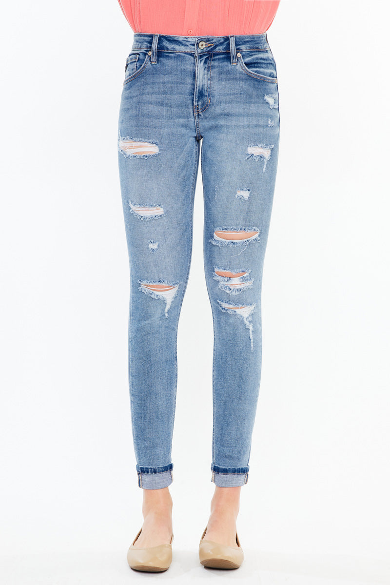Women's High Rise Ankle Skinny Jeans - Amanda