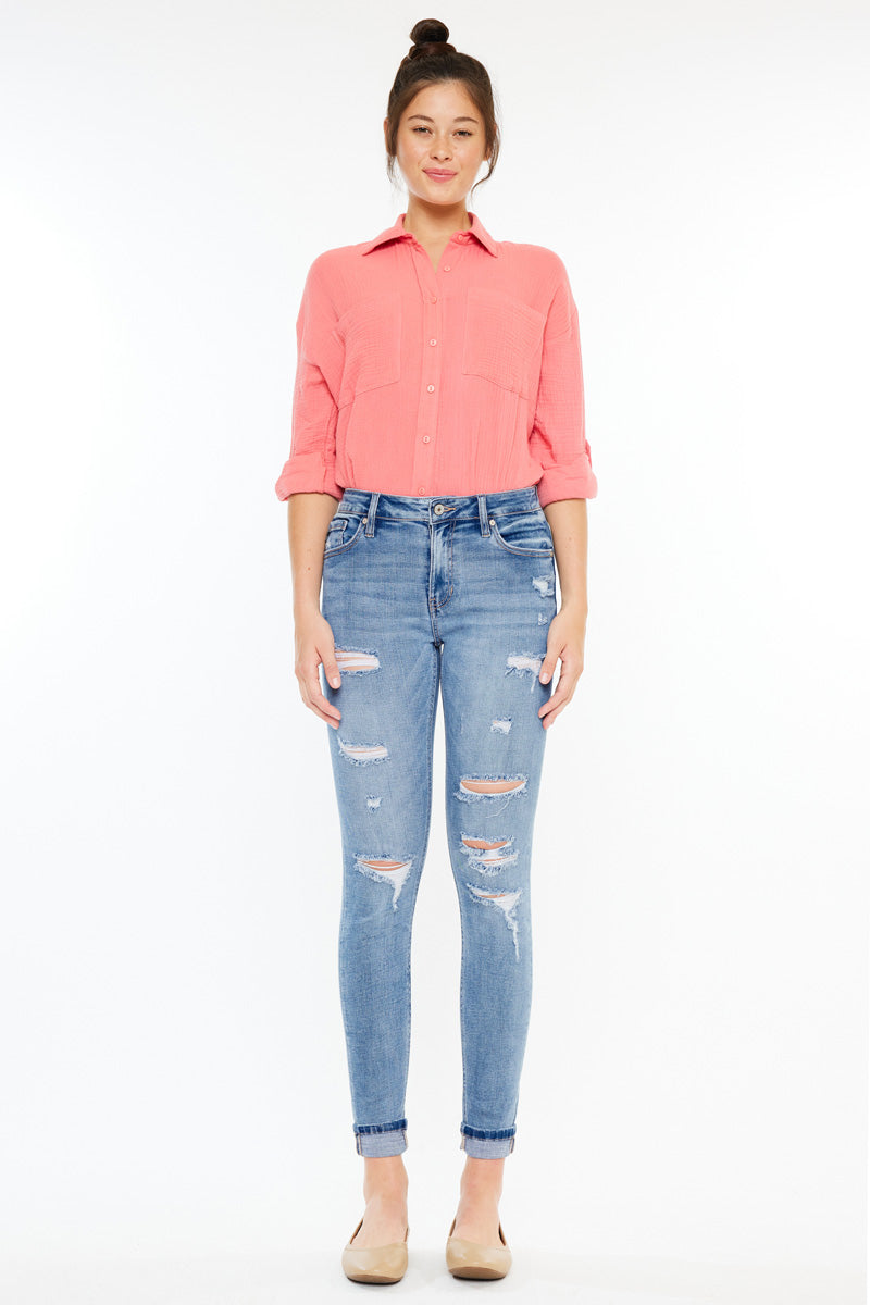 Women's High Rise Ankle Skinny Jeans - Amanda