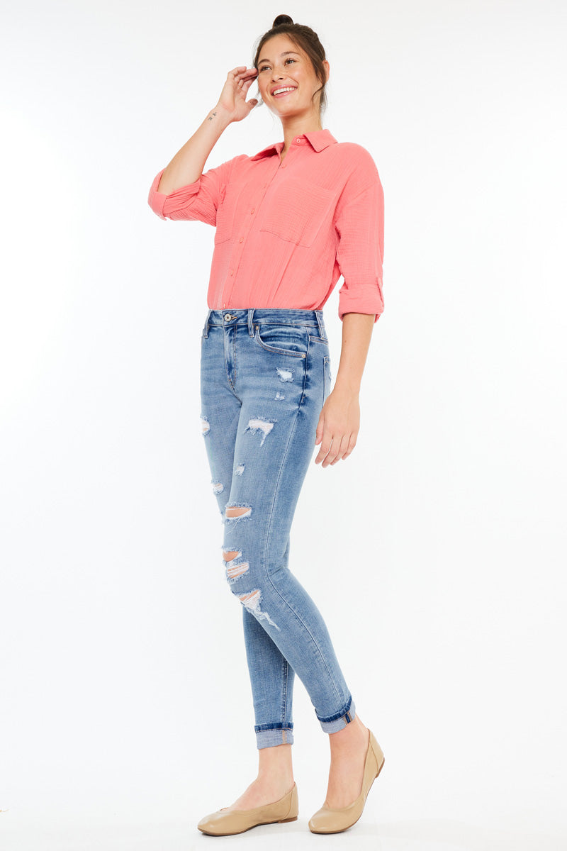 Women's High Rise Ankle Skinny Jeans - Amanda