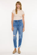 Women's Ultra High Rise Paperbag Mom Jeans - Angel