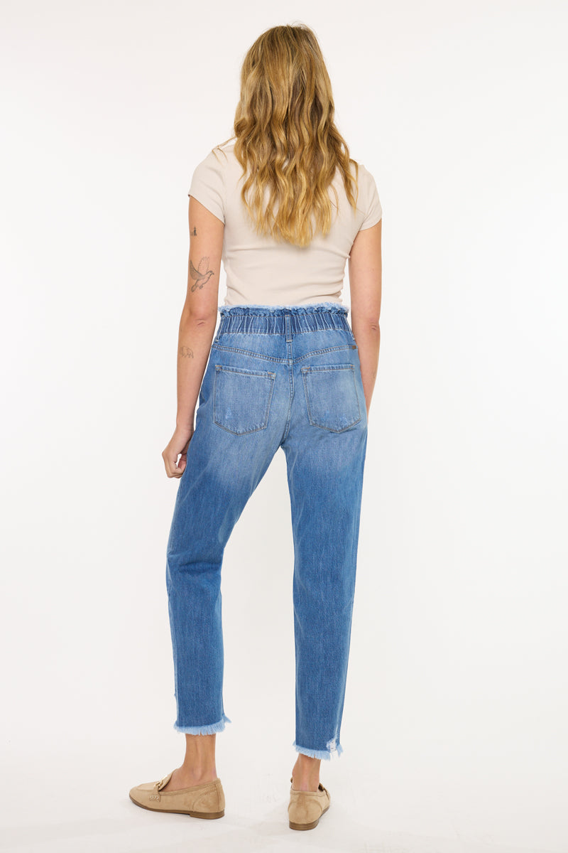 Women's Ultra High Rise Paperbag Mom Jeans - Angel