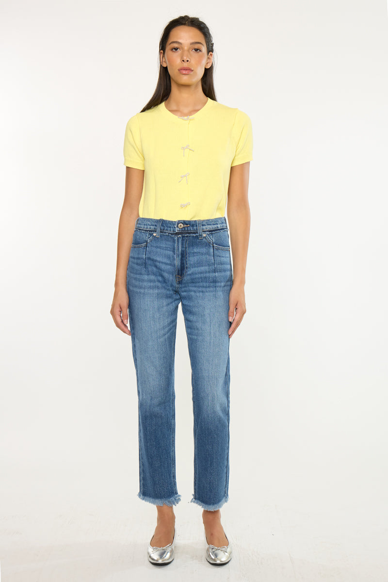 Women's High Rise Slim Straight Jeans - Angelina