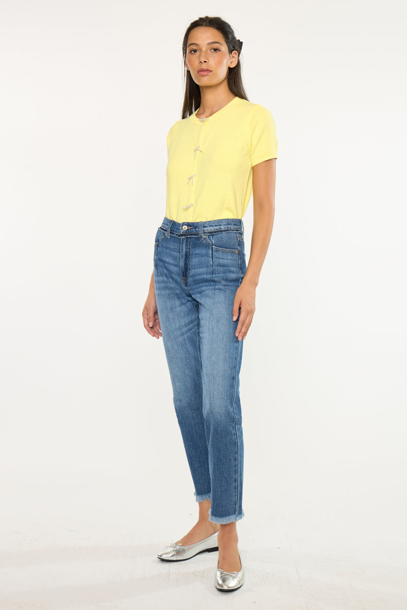 Women's High Rise Slim Straight Jeans - Angelina