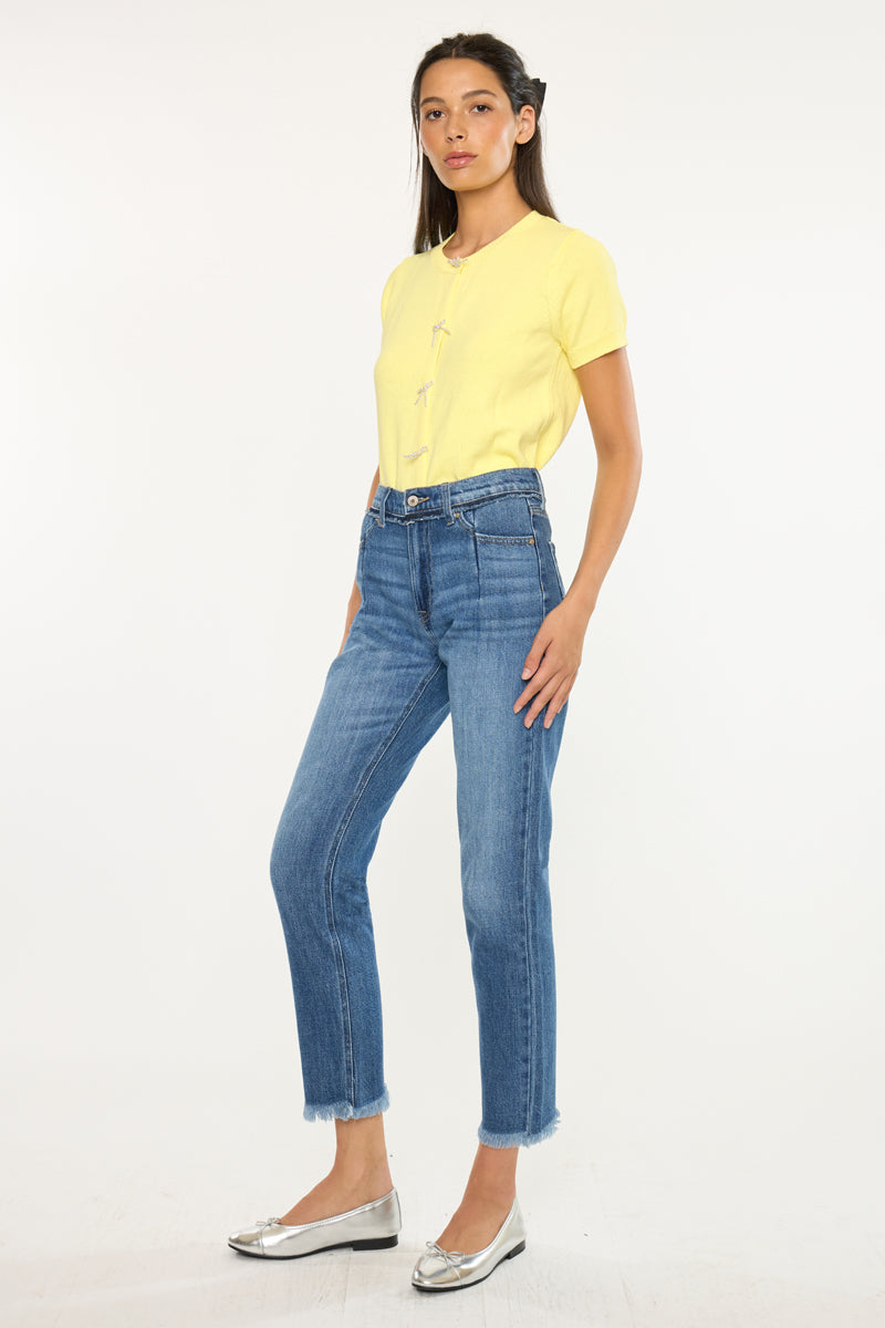 Women's High Rise Slim Straight Jeans - Angelina