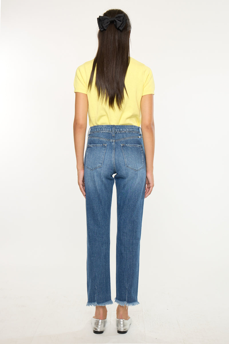 Women's High Rise Slim Straight Jeans - Angelina