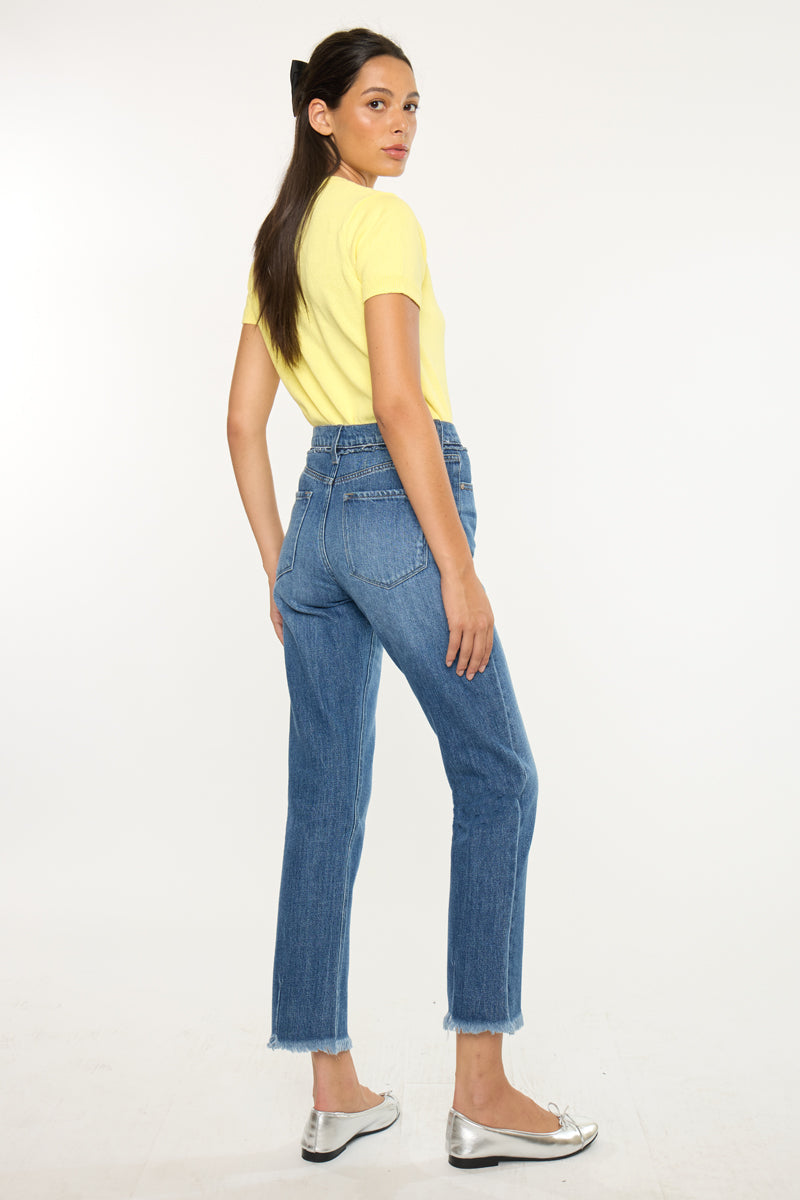Women's High Rise Slim Straight Jeans - Angelina