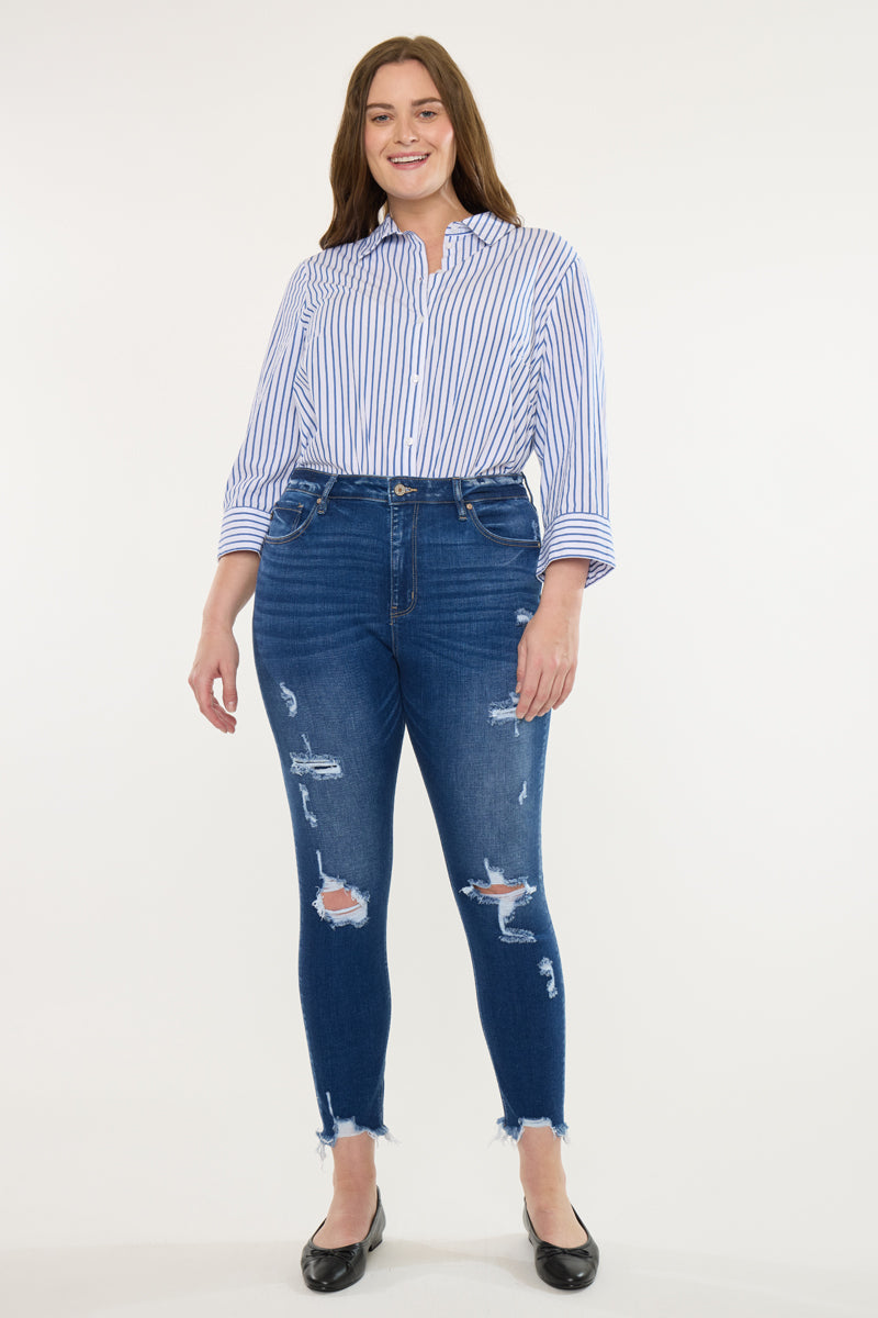 Women's Plus Size High Rise Ankle Skinny Jeans - Alexia