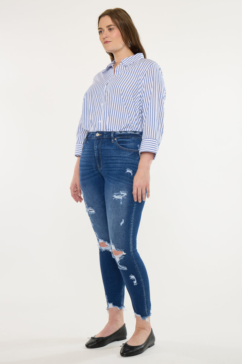Women's Plus Size High Rise Ankle Skinny Jeans - Alexia