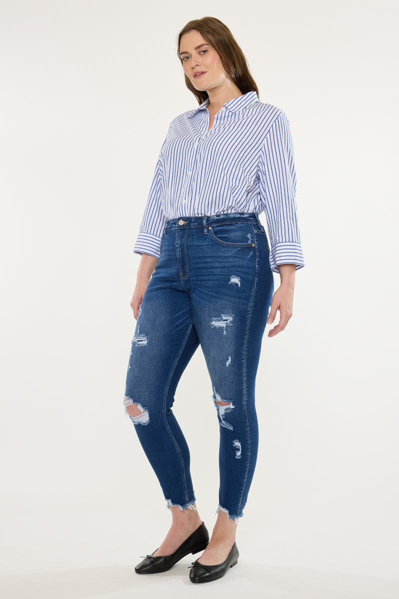 Women's Plus Size High Rise Ankle Skinny Jeans - Alexia