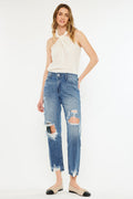 Women's High Rise Straight Jeans - Ariela