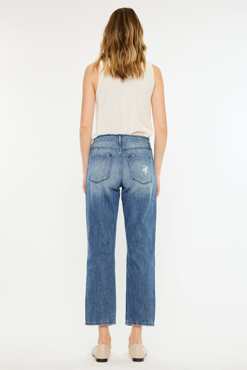 Women's High Rise Straight Jeans - Ariela
