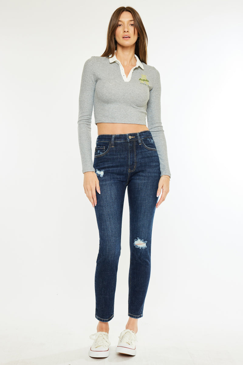 Women's High Rise Cigarette Jeans - Alicia