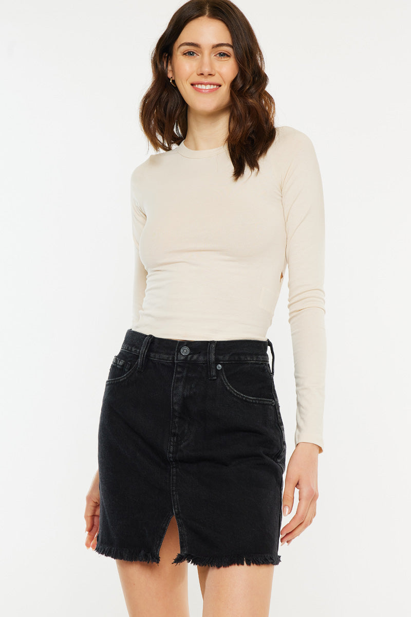 Women's High Rise Denim Skirt - Audrey