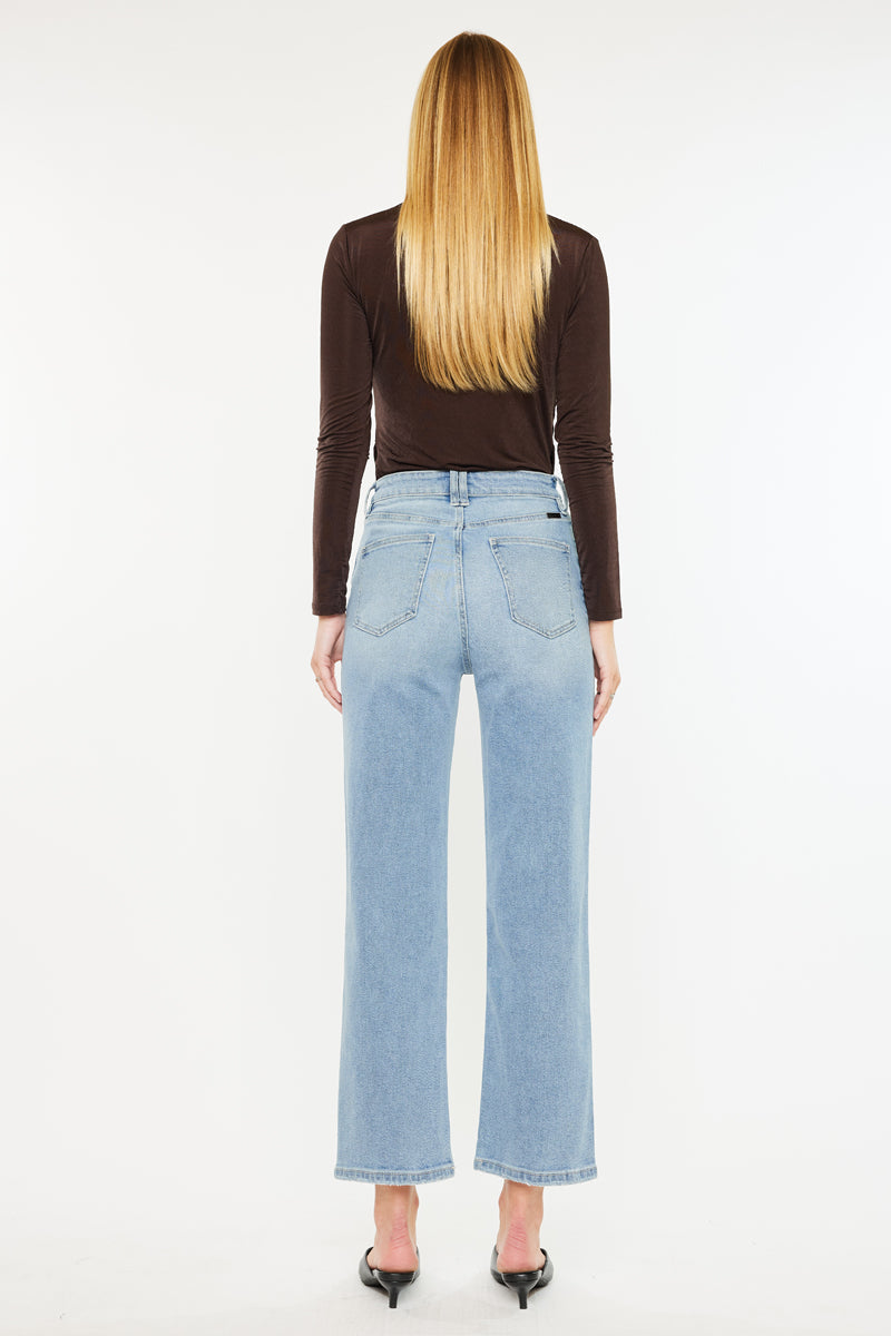Women's High Rise 90's Criss Cross Straight Jeans - Bethany