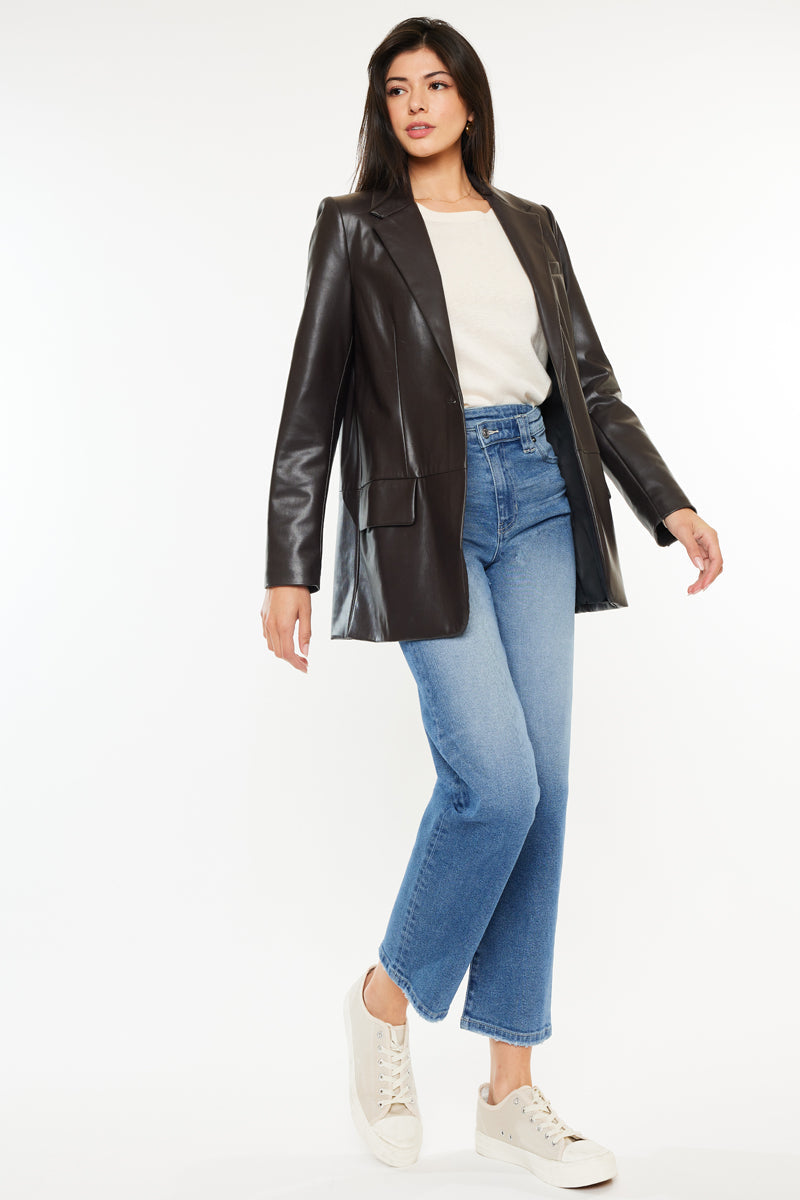 Women's High Rise 90's Criss Cross Straight Jeans - Bethany