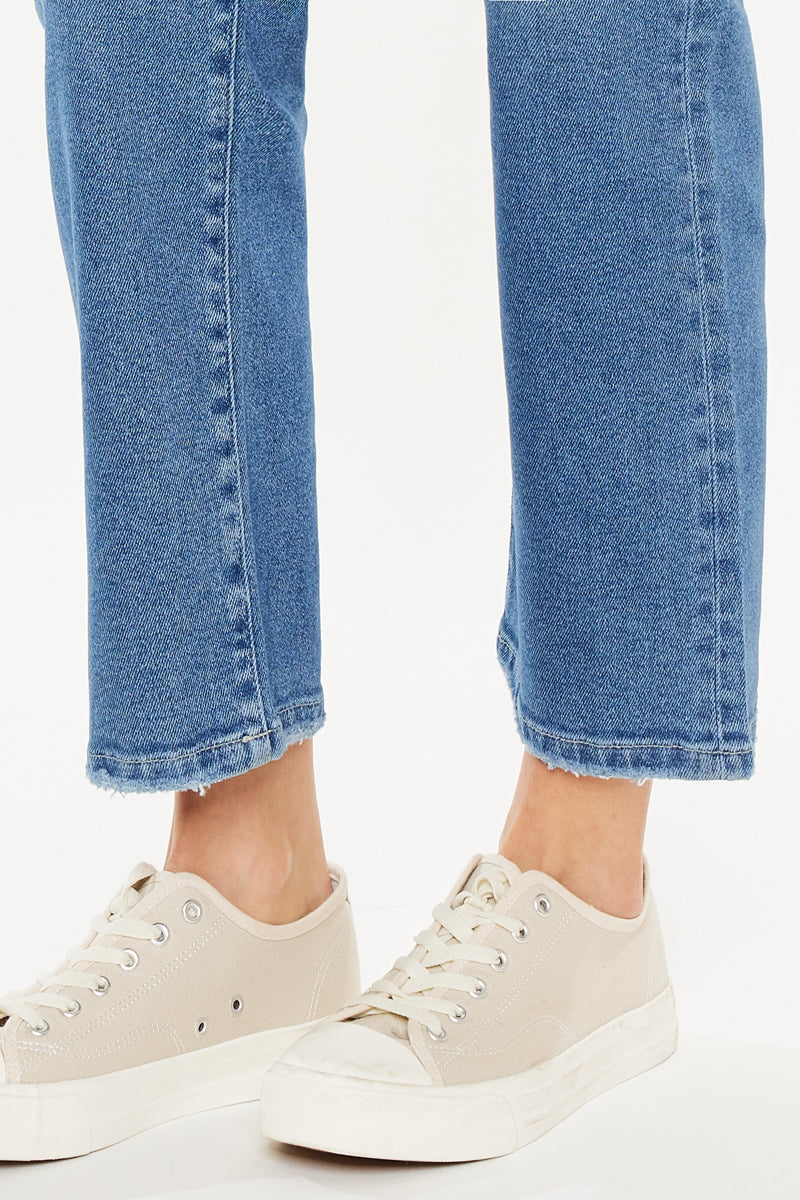 Women's High Rise 90's Criss Cross Straight Jeans - Bethany