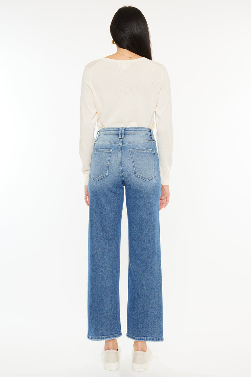 Women's High Rise 90's Criss Cross Straight Jeans - Bethany