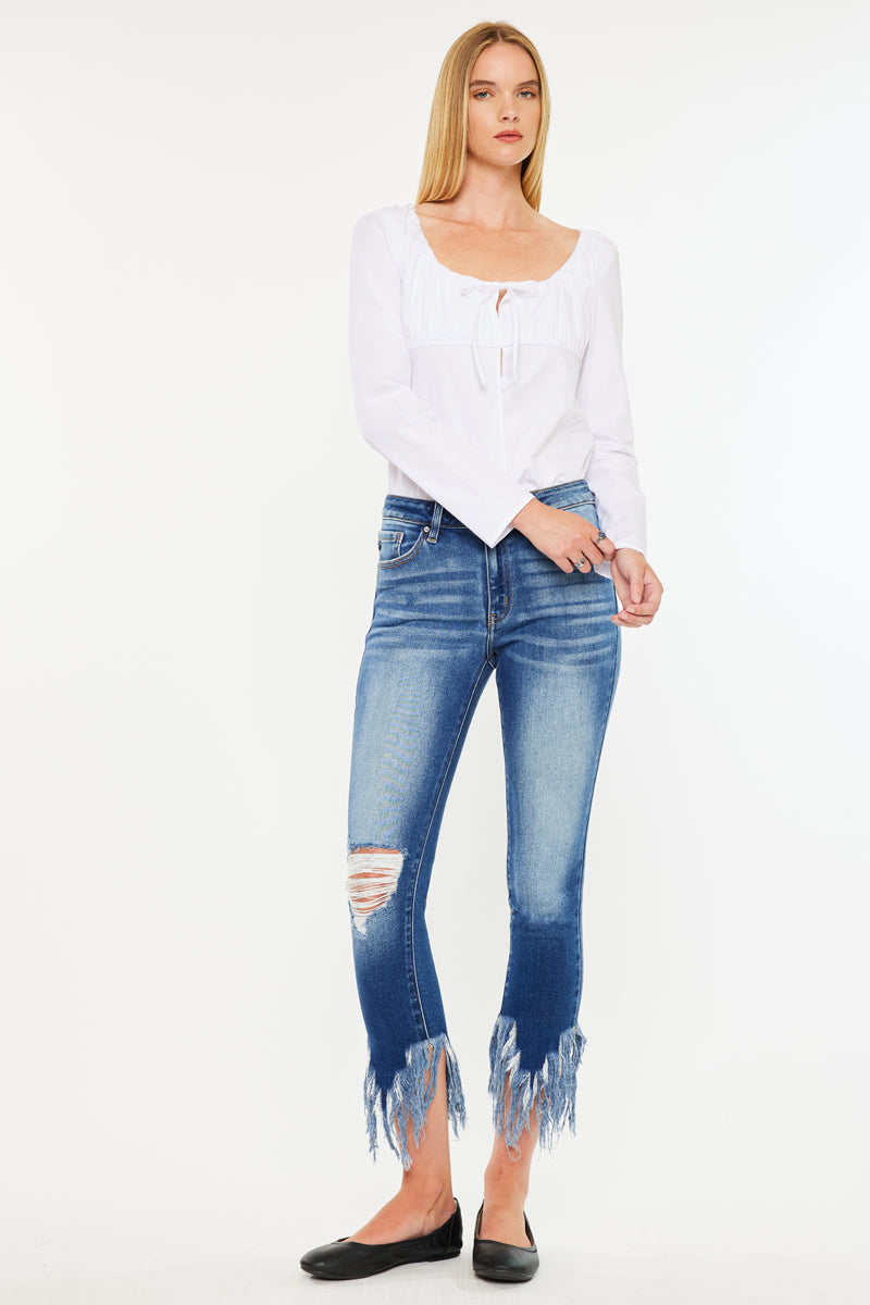 Women's Mid Rise Ankle Skinny Jeans - Audrina