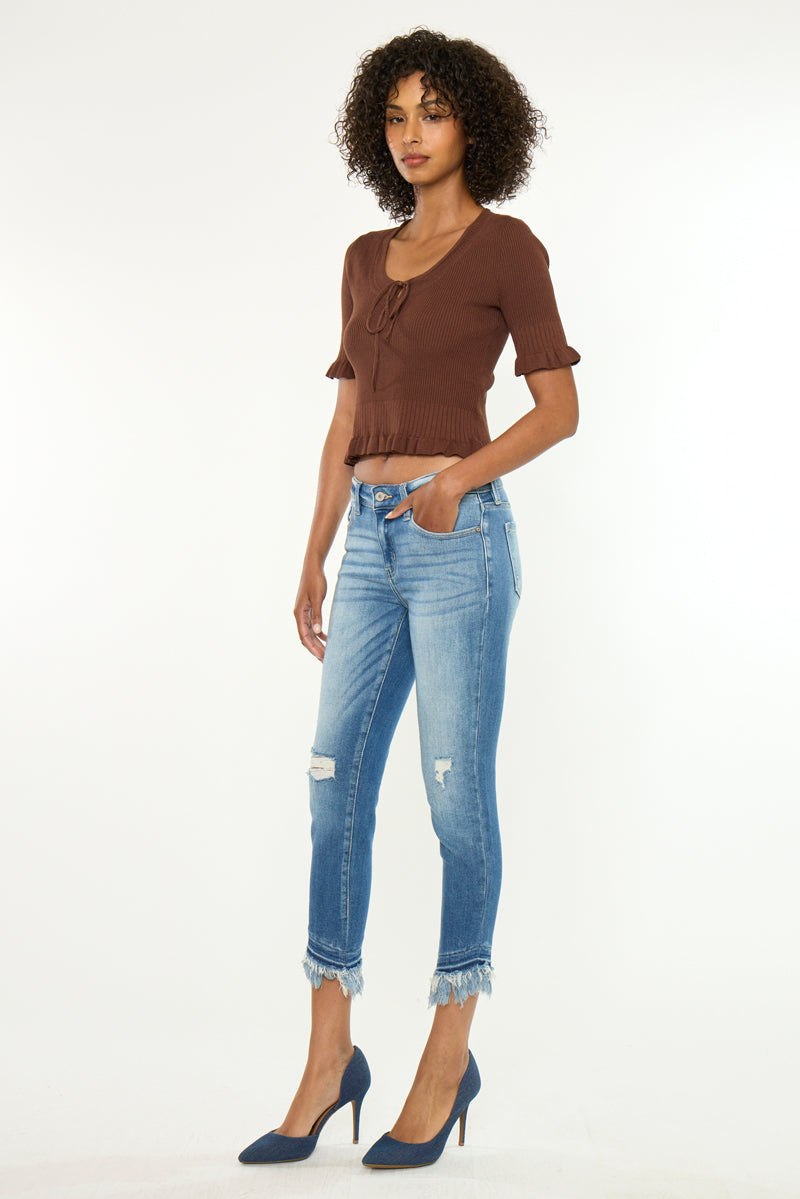 Women's Mid Rise Ankle Skinny Jeans - Camila