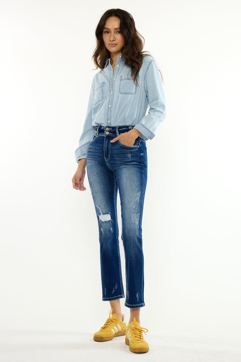 Women's High Rise Straight Jeans - Alanis