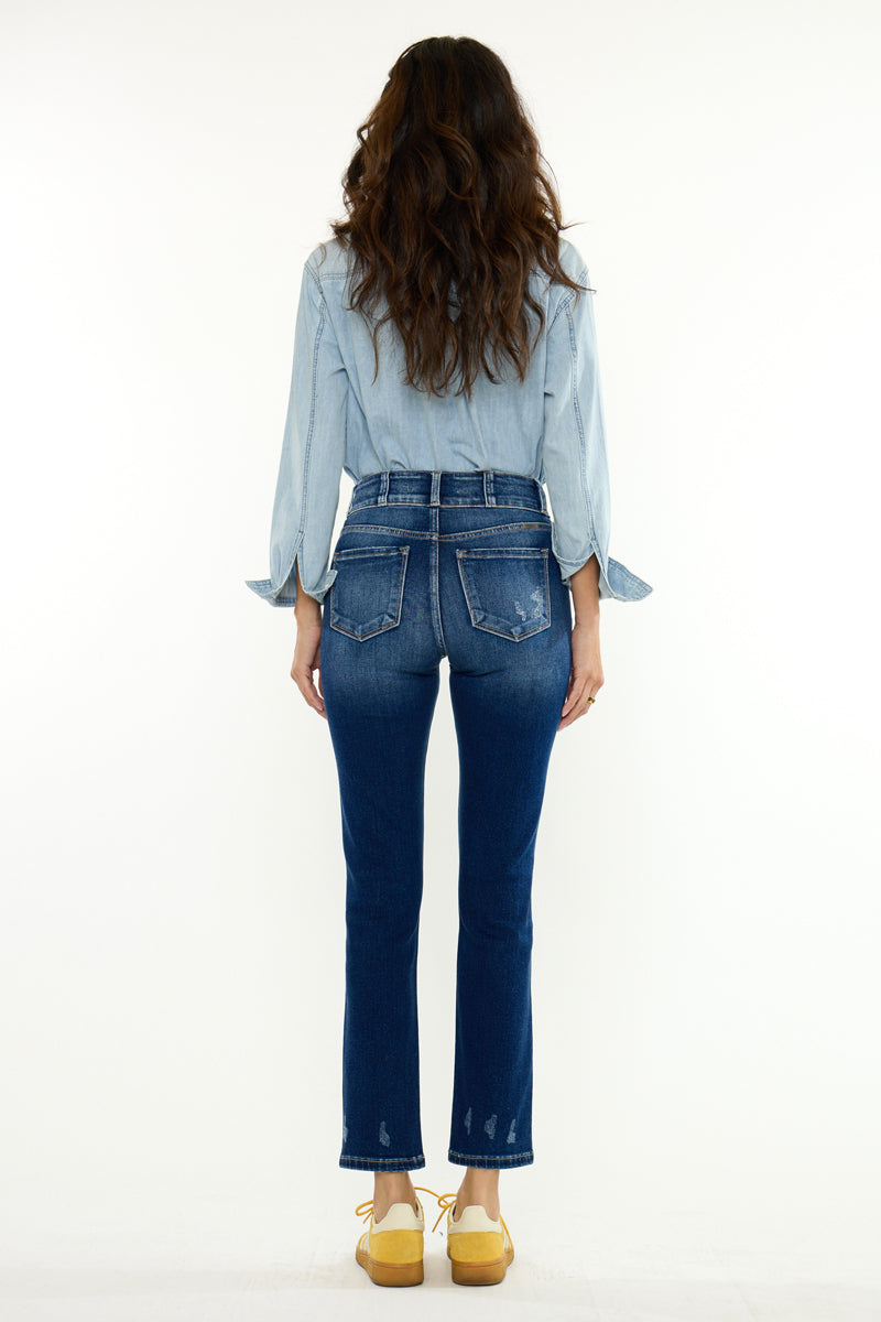 Women's High Rise Straight Jeans - Alanis
