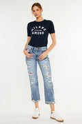 Women's Mid Rise Boyfriend Jeans - Baker