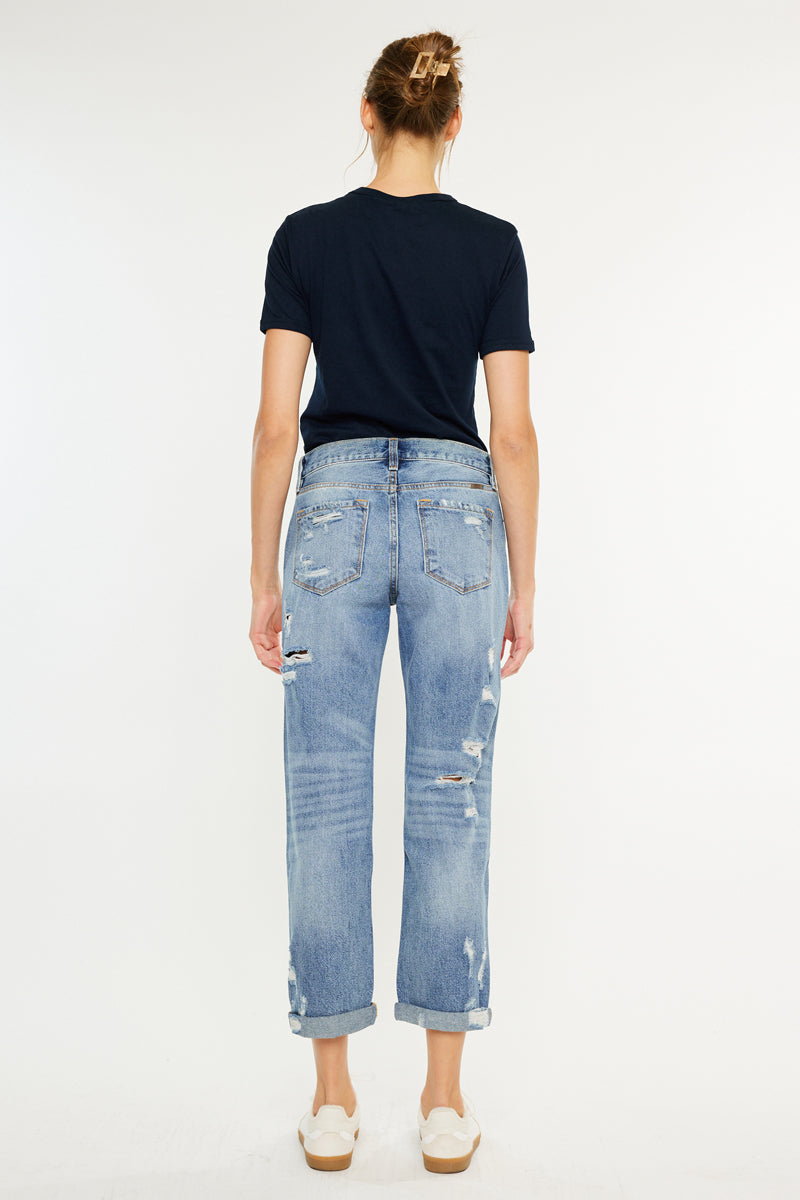 Women's Mid Rise Boyfriend Jeans - Baker