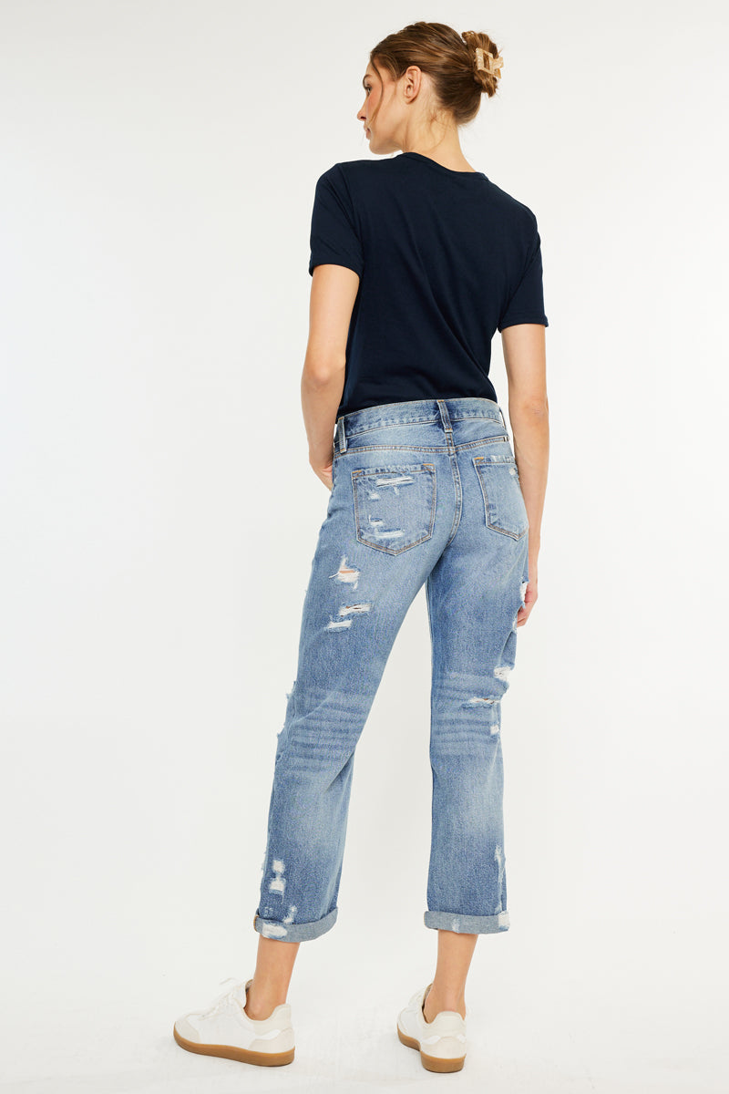 Women's Mid Rise Boyfriend Jeans - Baker