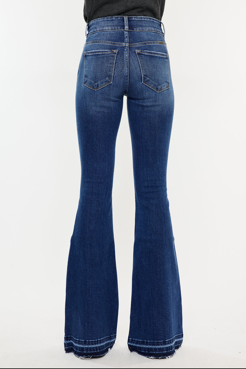 Women's High Rise Crossover Flare Jeans - Amaya