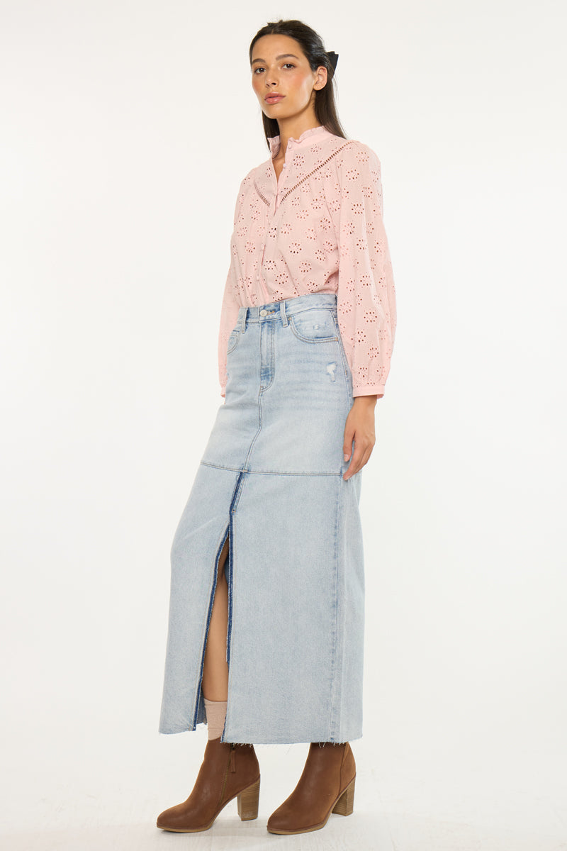 Women's Maxi Denim Skirt - Babe
