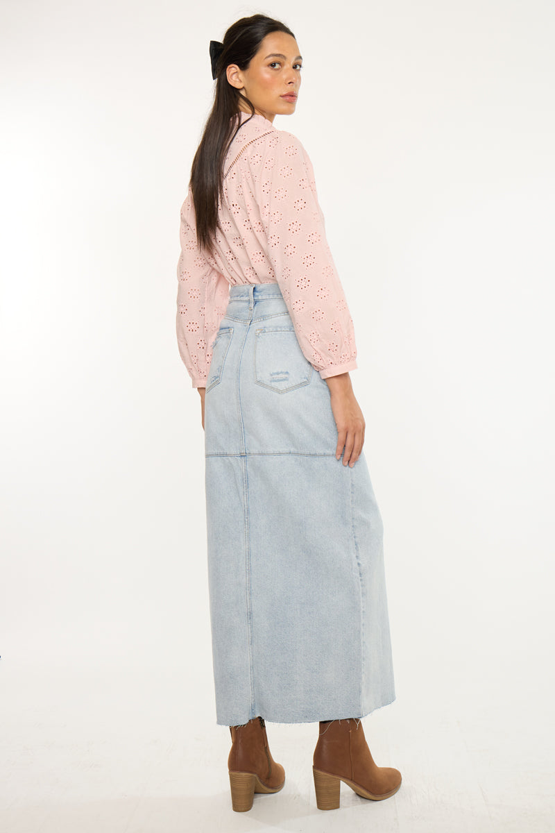 Women's Maxi Denim Skirt - Babe