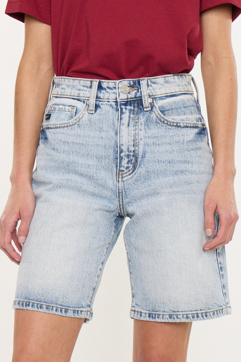 Women's High Rise Bermuda Bermuda Denim Shorts - Arley