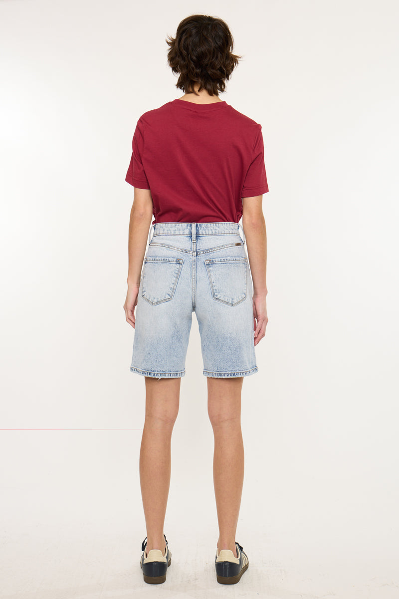 Women's High Rise Bermuda Bermuda Denim Shorts - Arley