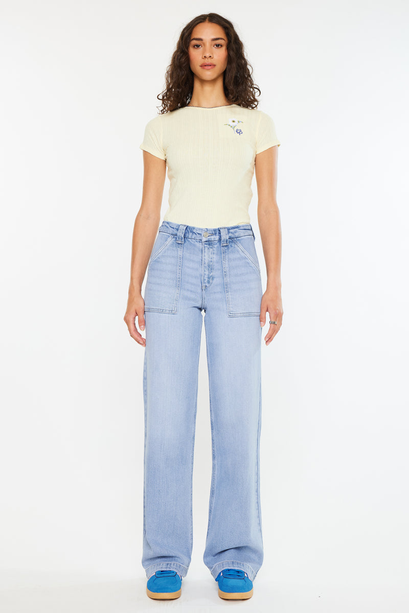 Women's High Rise Wide Leg Jeans - Astra