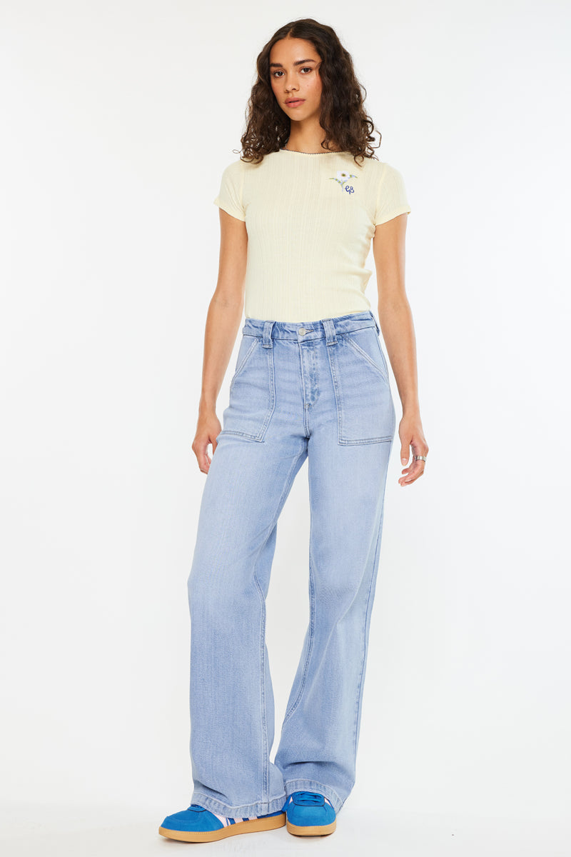 Women's High Rise Wide Leg Jeans - Astra
