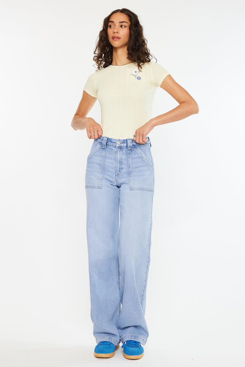 Women's High Rise Wide Leg Jeans - Astra