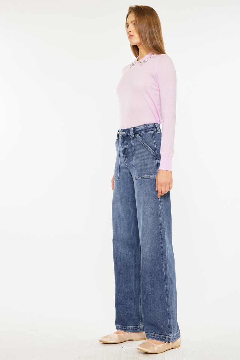 Women's High Rise Wide Leg Jeans - Astra