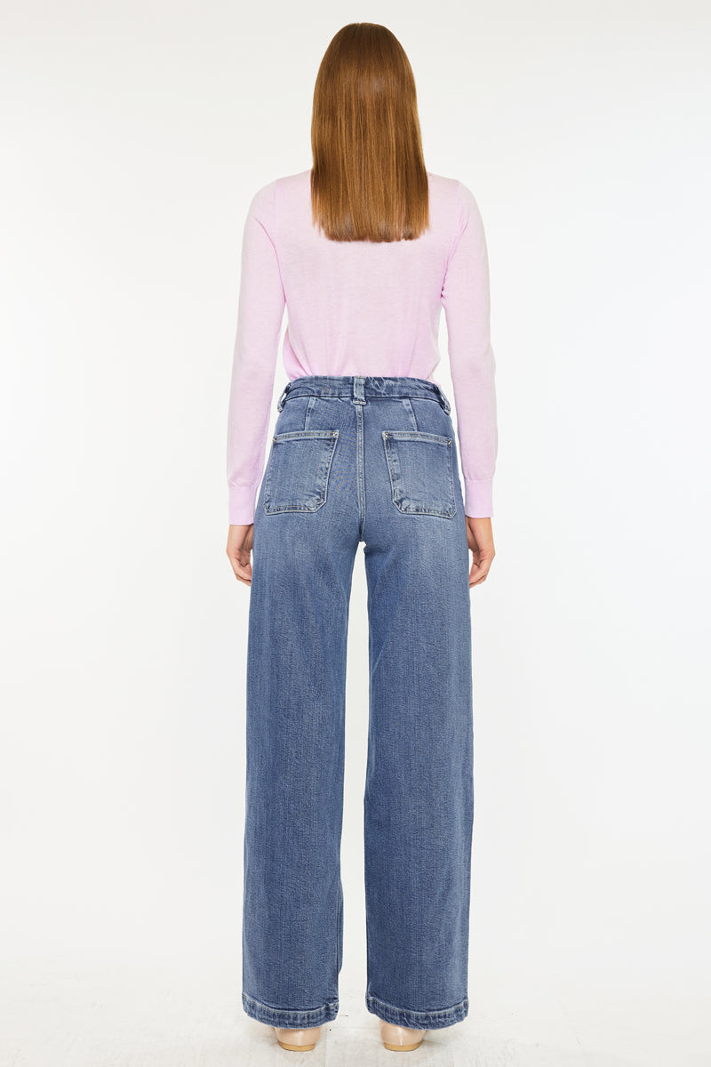 Women's High Rise Wide Leg Jeans - Astra