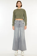 Women's High Rise Cropped Palazzo Jeans - Bada