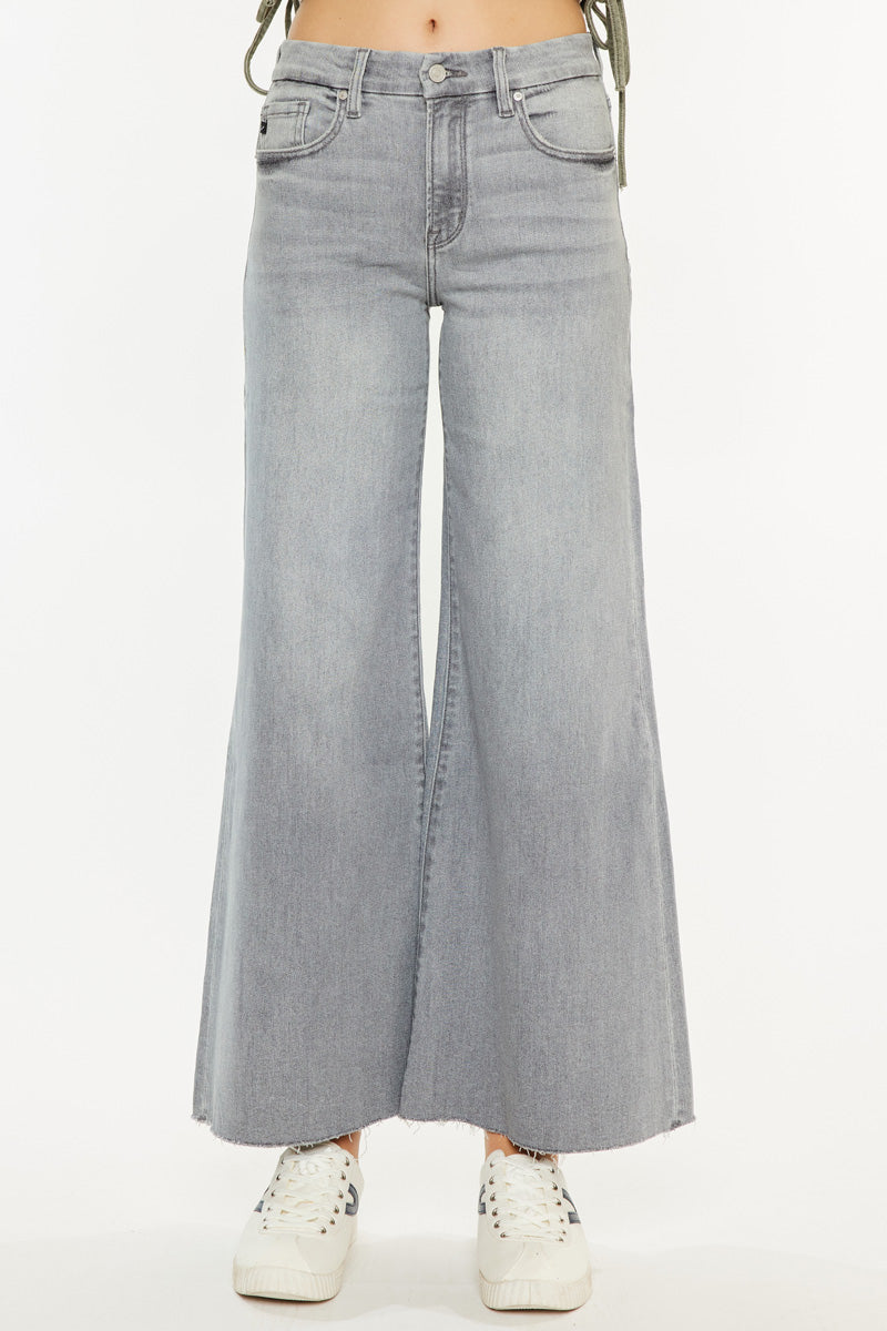 Women's High Rise Cropped Palazzo Jeans - Bada