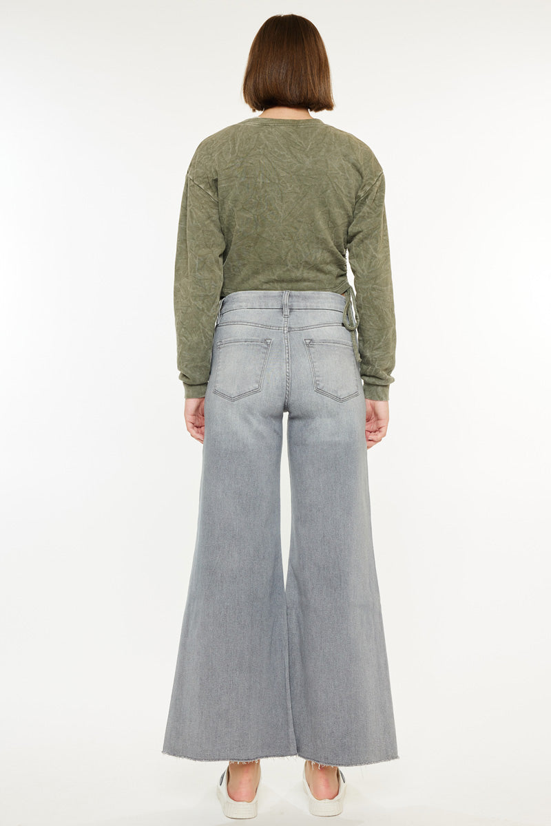 Women's High Rise Cropped Palazzo Jeans - Bada