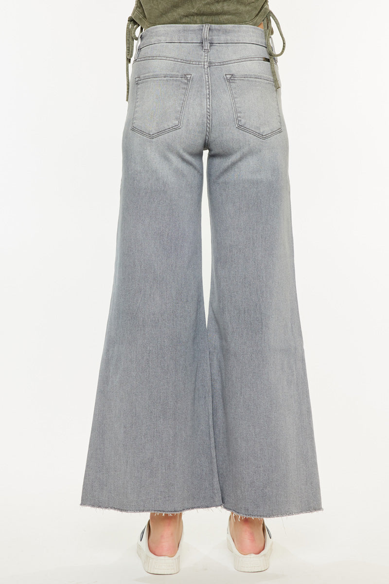 Women's High Rise Cropped Palazzo Jeans - Bada