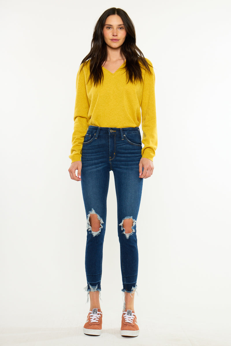 Women's High Rise Ankle Skinny Jeans - Angelise