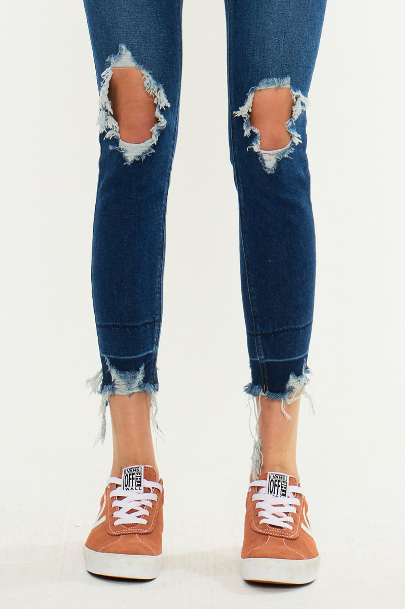 Women's High Rise Ankle Skinny Jeans - Angelise