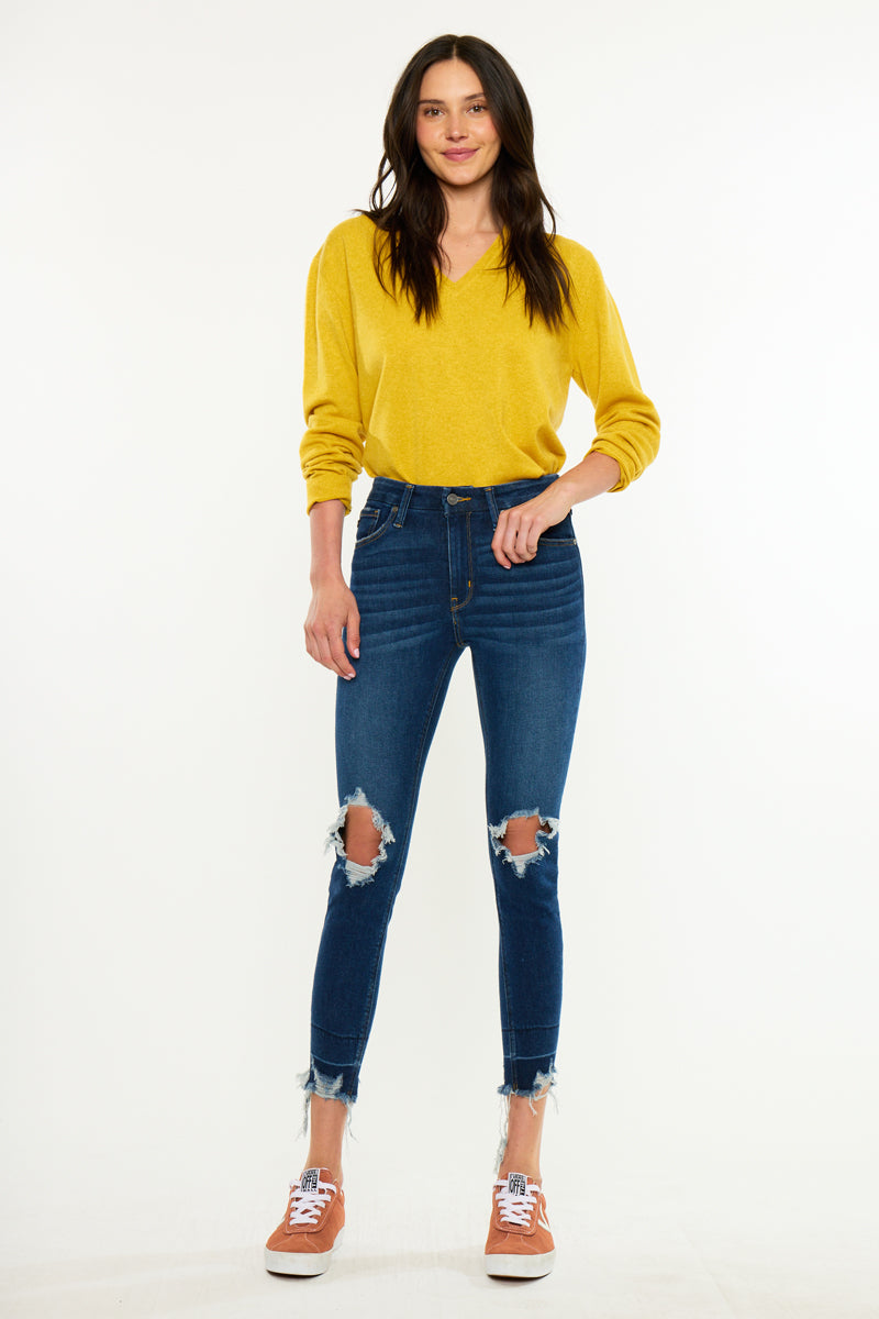 Women's High Rise Ankle Skinny Jeans - Angelise