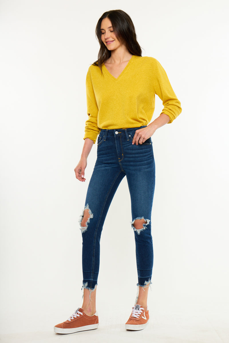 Women's High Rise Ankle Skinny Jeans - Angelise