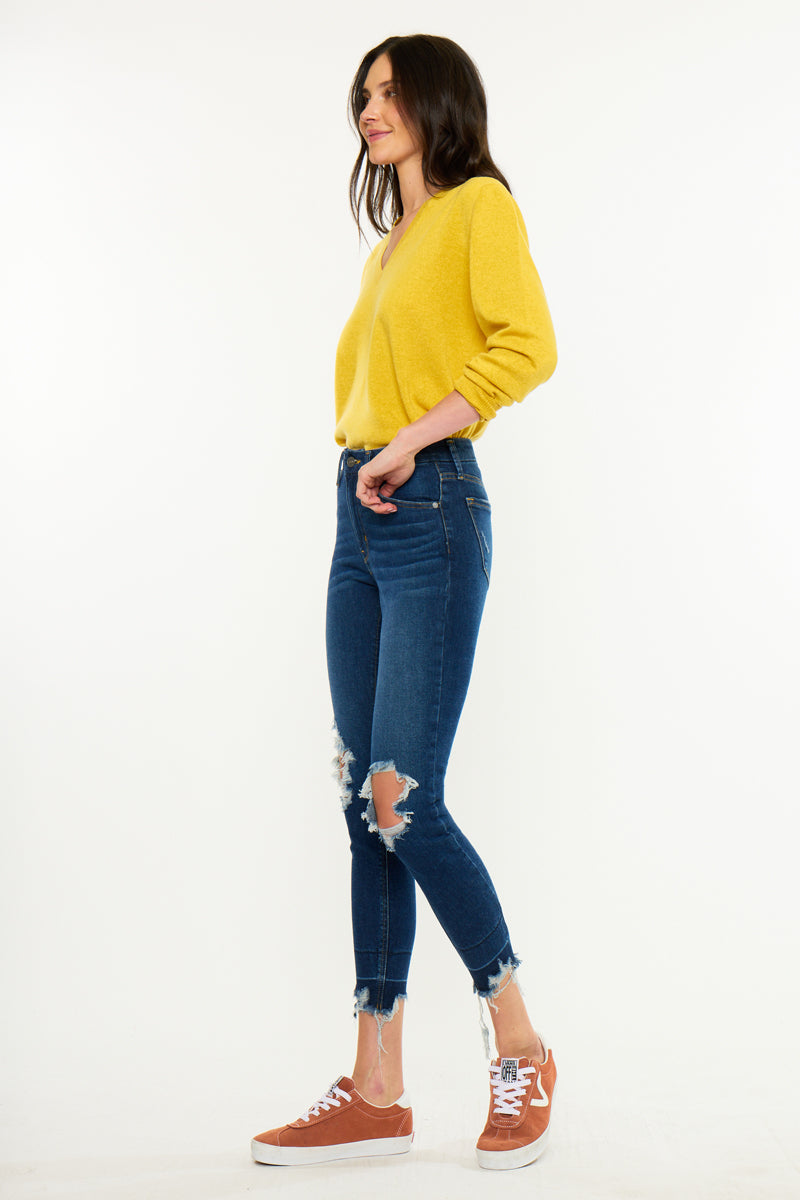 Women's High Rise Ankle Skinny Jeans - Angelise