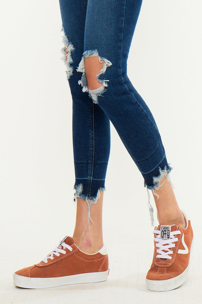 Women's High Rise Ankle Skinny Jeans - Angelise