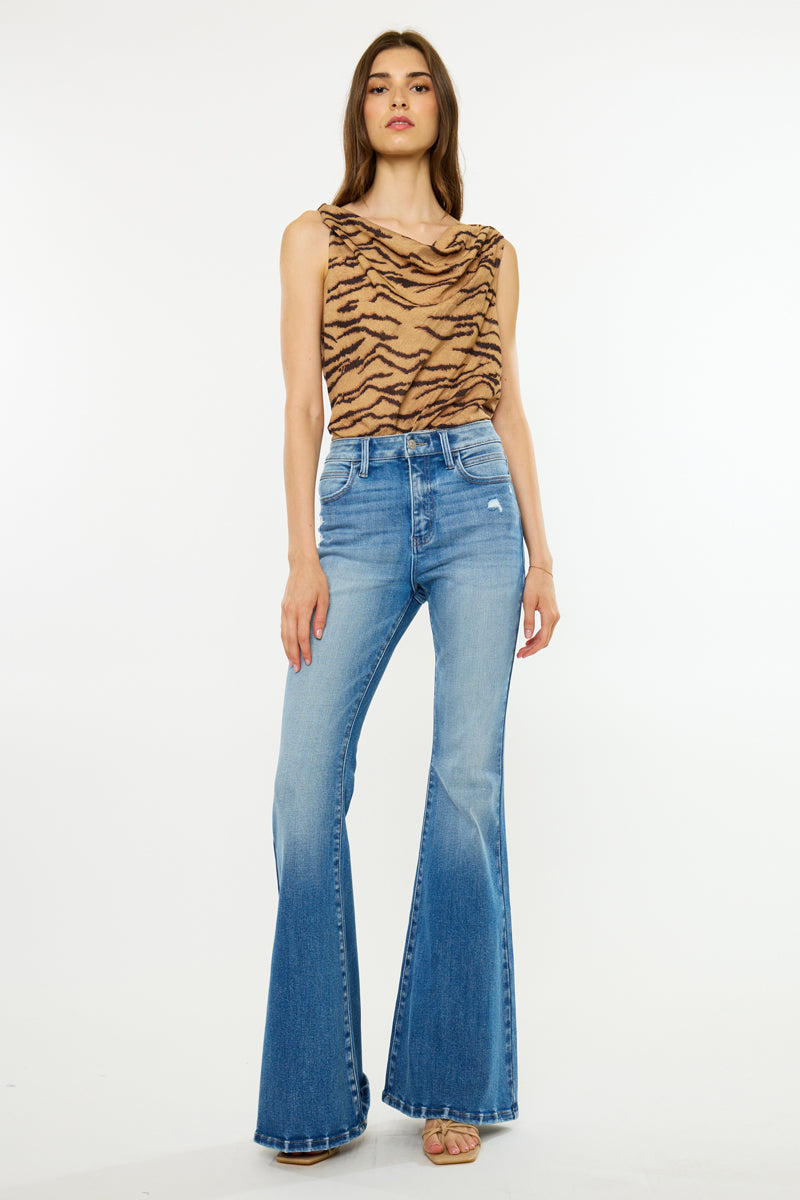 Women's High Rise Super Flare Jeans - Blythe